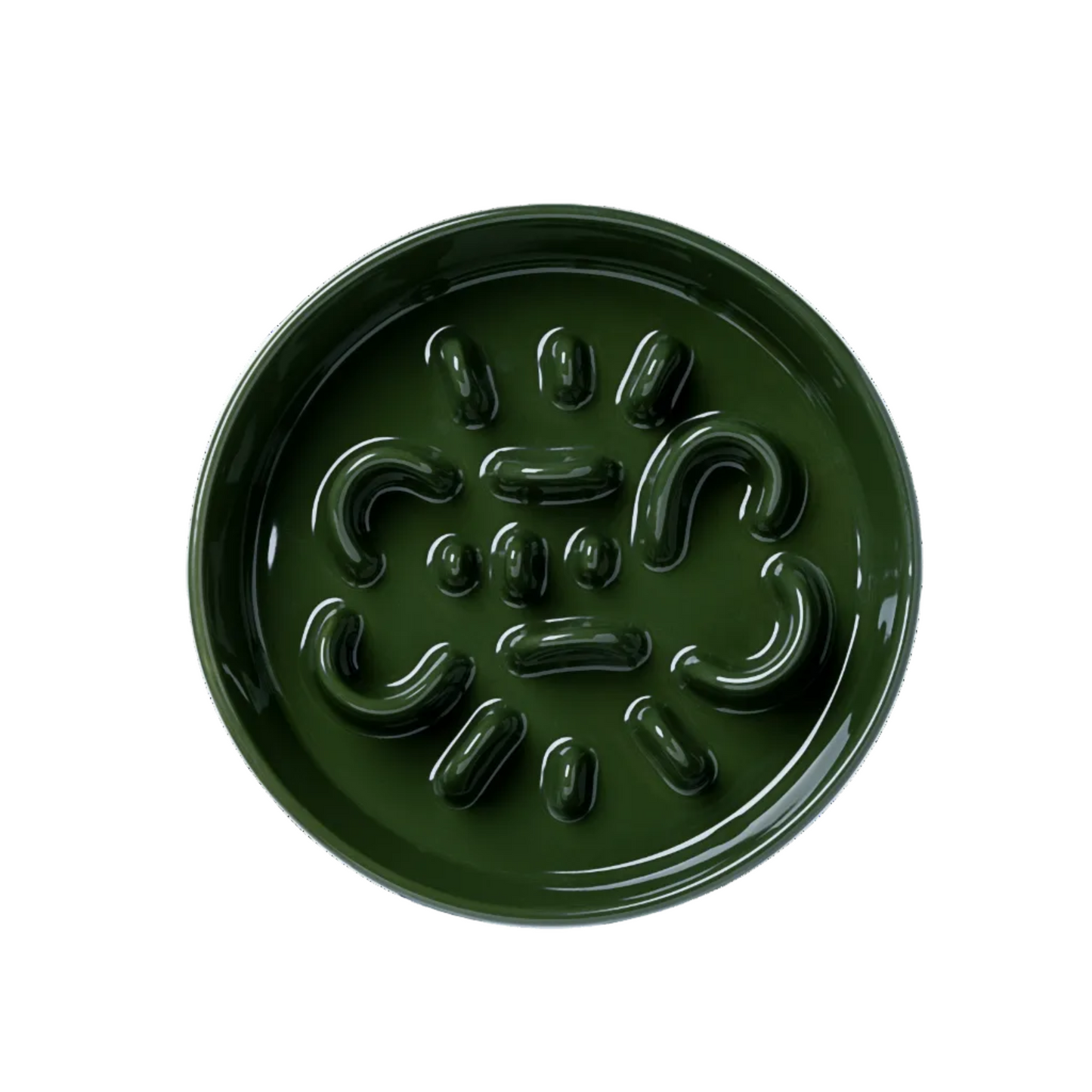 Slow Feeder Circular Bone Shaped Grooved Bowl