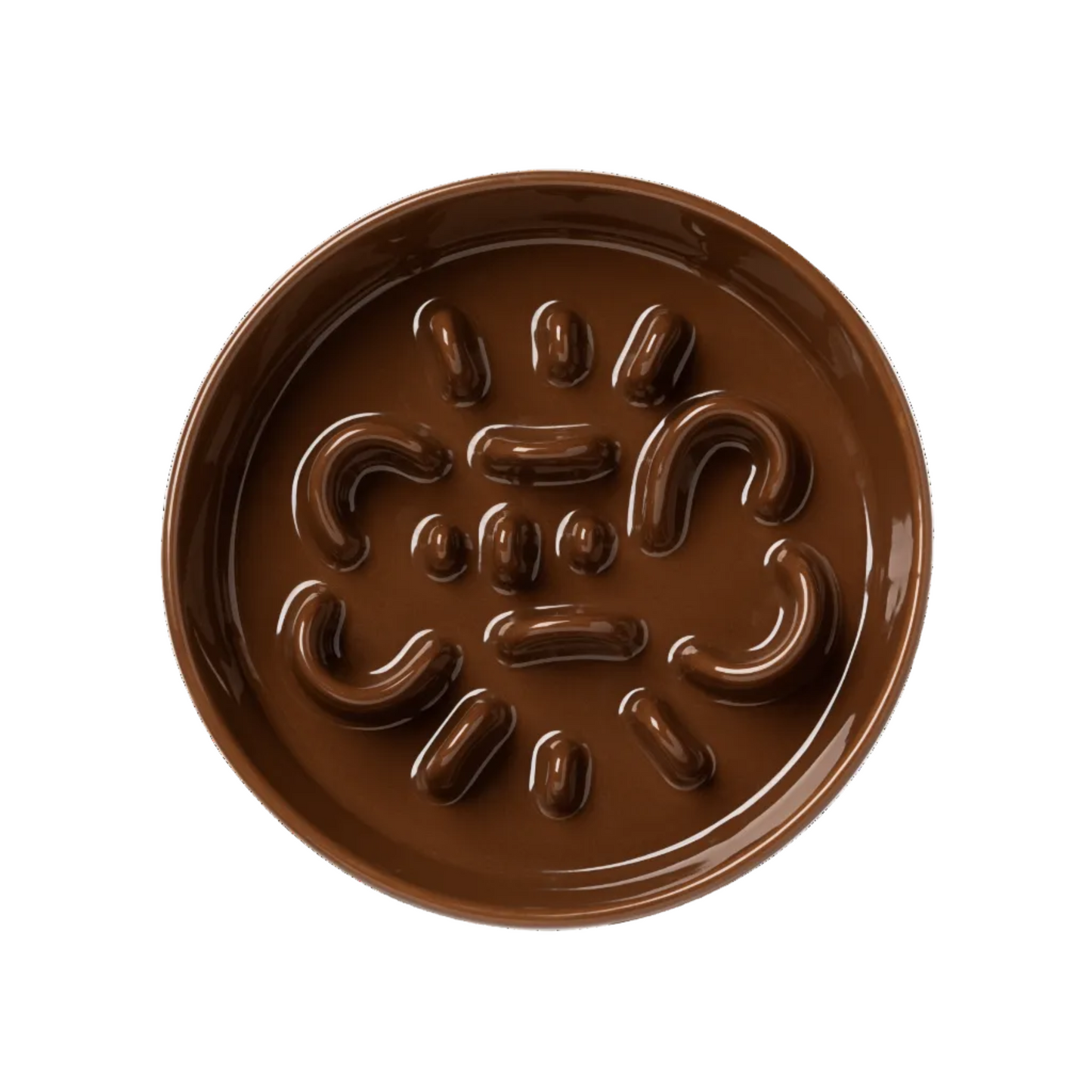 Slow Feeder Circular Bone Shaped Grooved Bowl