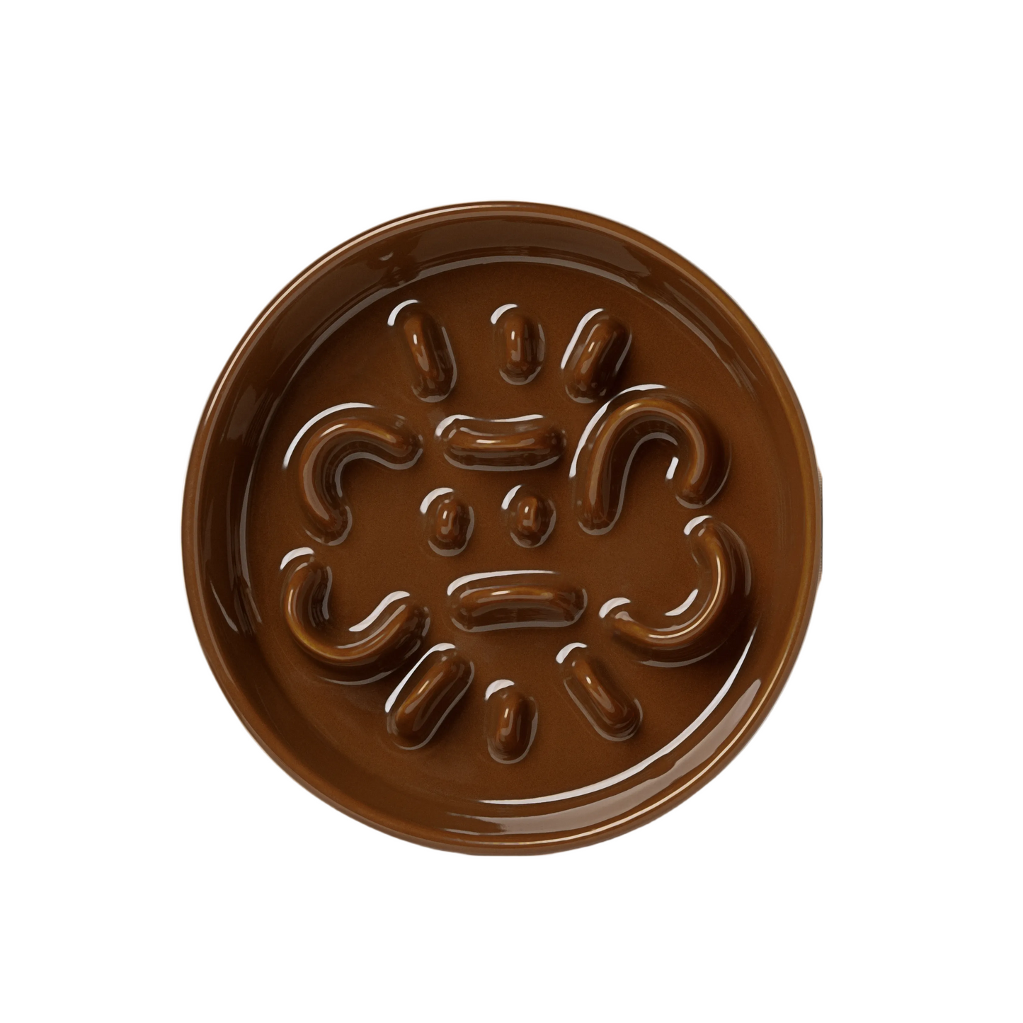 Slow Feeder Circular Bone Shaped Grooved Bowl