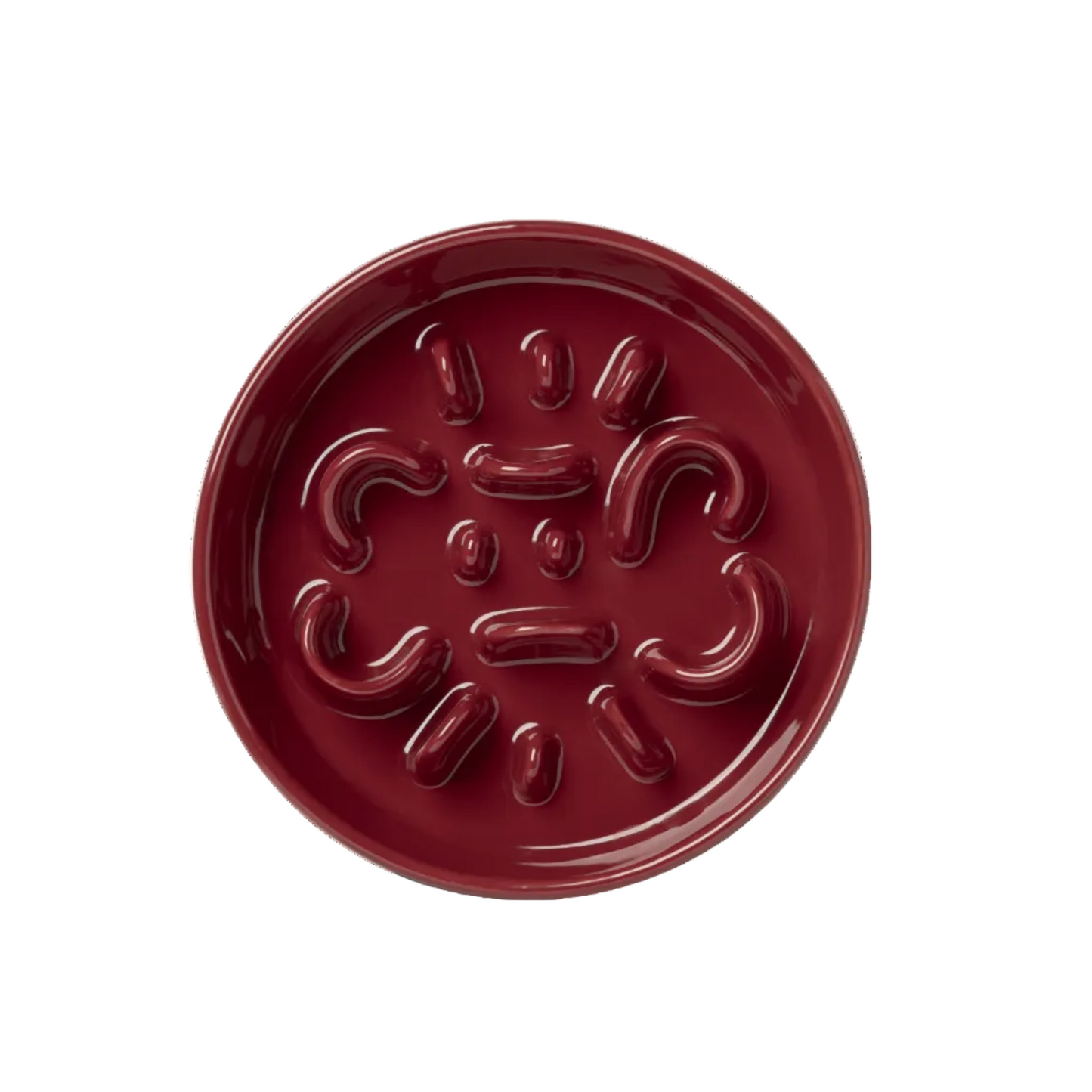 Slow Feeder Circular Bone Shaped Grooved Bowl